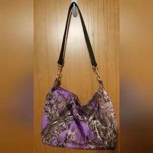 Purple camo purse